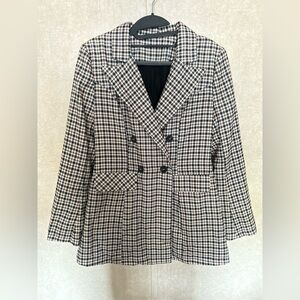 Women's Houndstooth Double-Breasted Coat